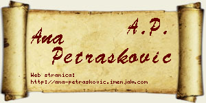 Ana Petrašković vizit kartica